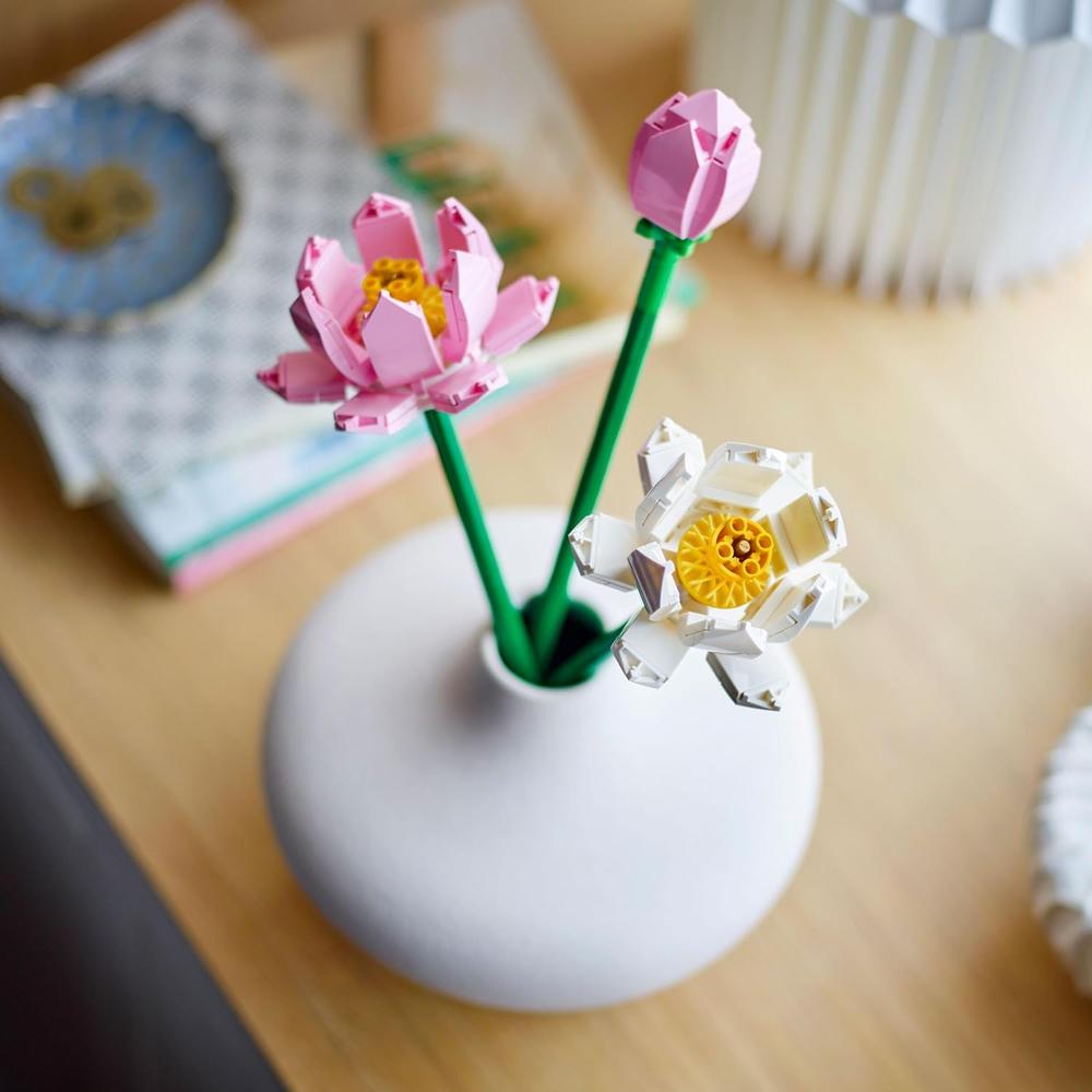 LEGO FLOR DE LOTO, JUGUETE DE CONSTRUCCIÓN CON FLORES ARTIFICIALES PARA NIÑOS - 6