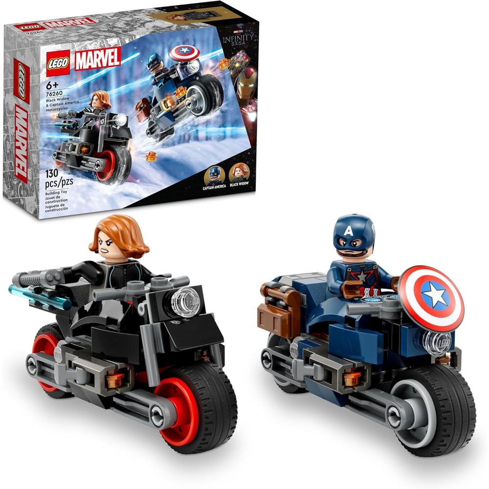 LEGO MARVEL VIUDA NEGRA Y CAPITÁN AMÉRICA MOTOCICLETAS SET DE JUEGO COLECCIONABLE - 1
