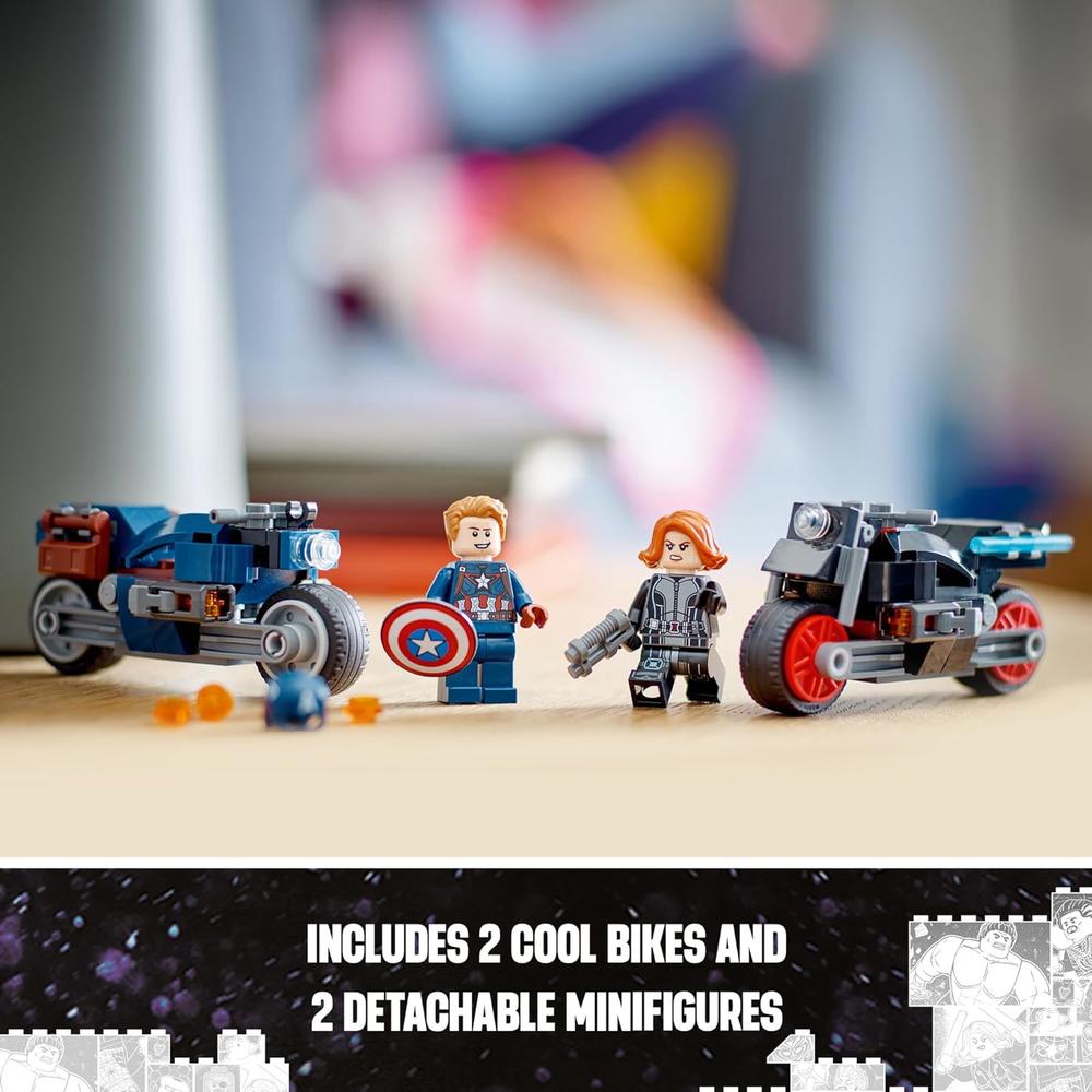 LEGO MARVEL VIUDA NEGRA Y CAPITÁN AMÉRICA MOTOCICLETAS SET DE JUEGO COLECCIONABLE - 3