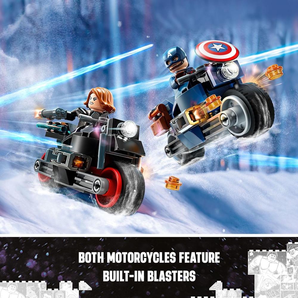 LEGO MARVEL VIUDA NEGRA Y CAPITÁN AMÉRICA MOTOCICLETAS SET DE JUEGO COLECCIONABLE - 4