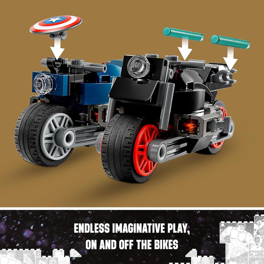 LEGO MARVEL VIUDA NEGRA Y CAPITÁN AMÉRICA MOTOCICLETAS SET DE JUEGO COLECCIONABLE - 5