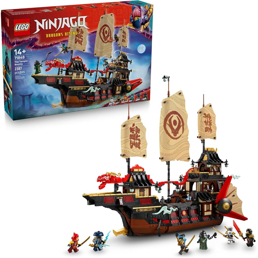 LEGO NINJAGO EL TEMPLO DE LA RECOMPENSA, SET CON BARCO Y 6 MINIFIGURAS - 1