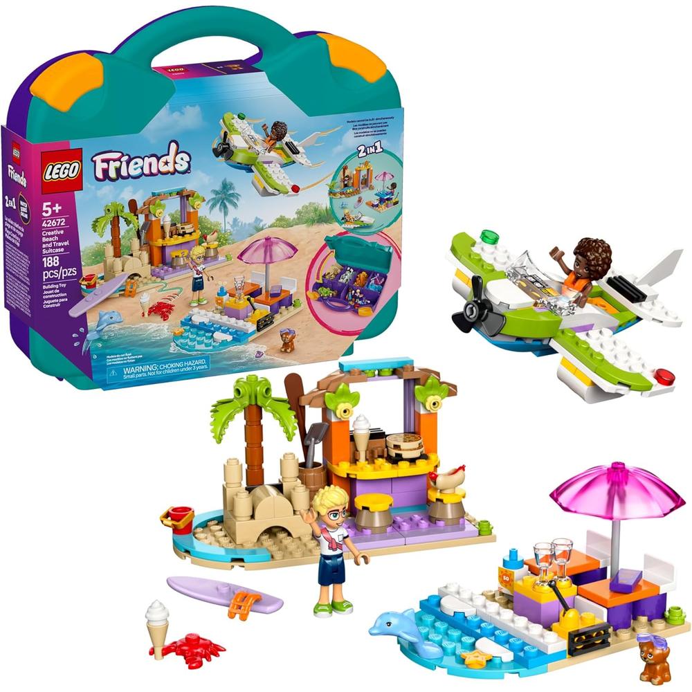 LEGO FRIENDS MALETA DE PLAYA Y VIAJE CREATIVO, JUGUETE PORTÁTIL PREESCOLAR - 1