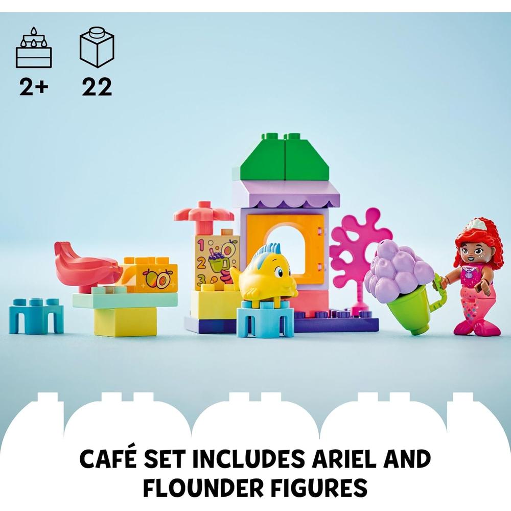 LEGO DUPLO DISNEY ARIEL Y FLOUNDER, PUESTO DE CAFÉ EDUCATIVO PARA NIÑOS - 4