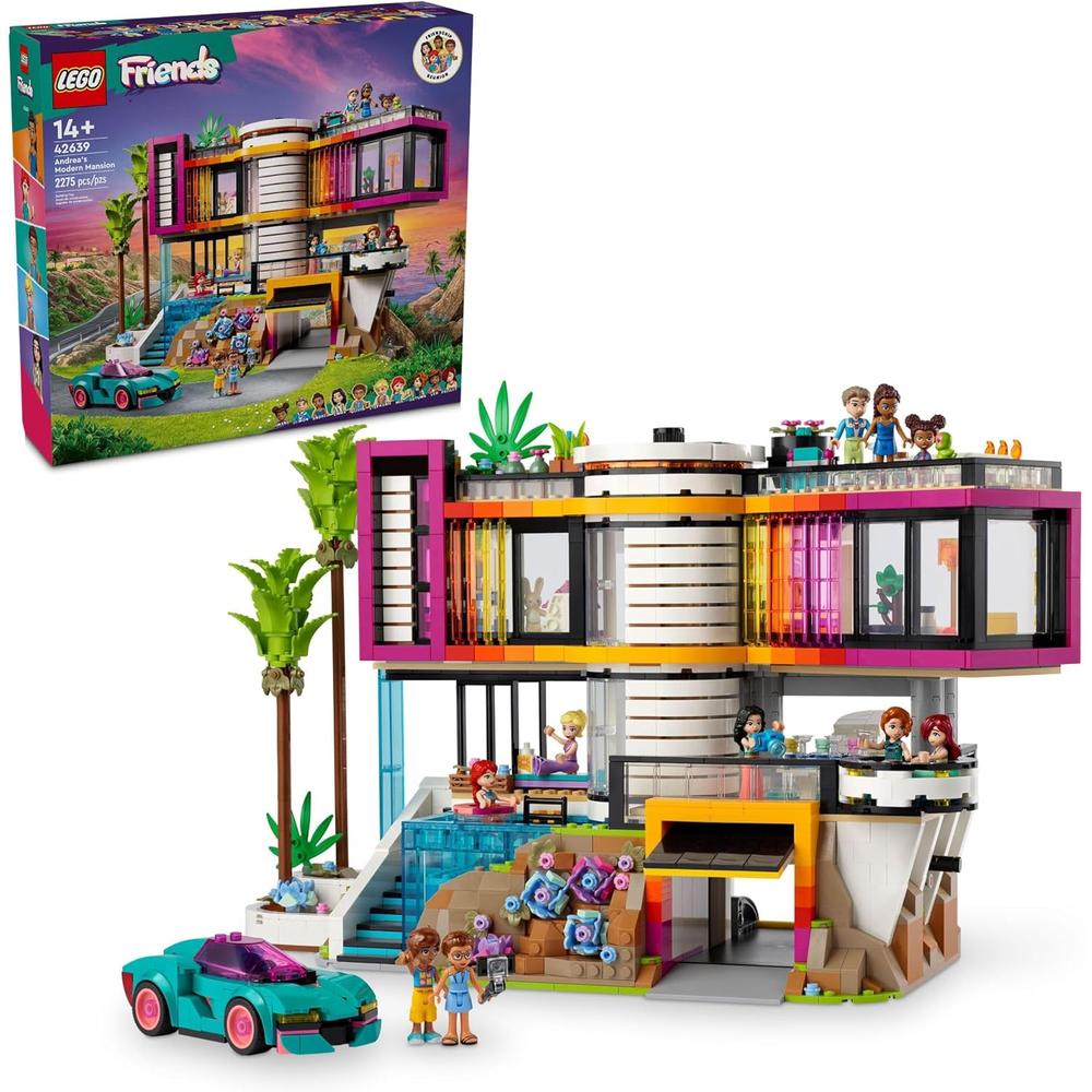 LEGO FRIENDS MANSIÓN MODERNA DE ANDREA, CASA DE MUÑECAS CON 11 PERSONAJES - 1