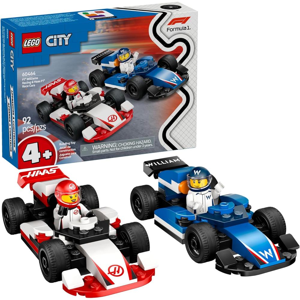 LEGO CITY F1 WILLIAMS RACING Y HAAS F1, SET DE COCHES PARA NIÑOS - 1