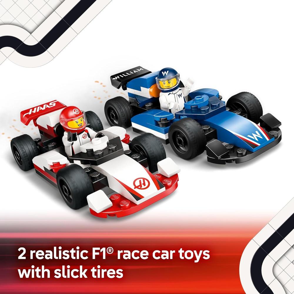 LEGO CITY F1 WILLIAMS RACING Y HAAS F1, SET DE COCHES PARA NIÑOS - 5