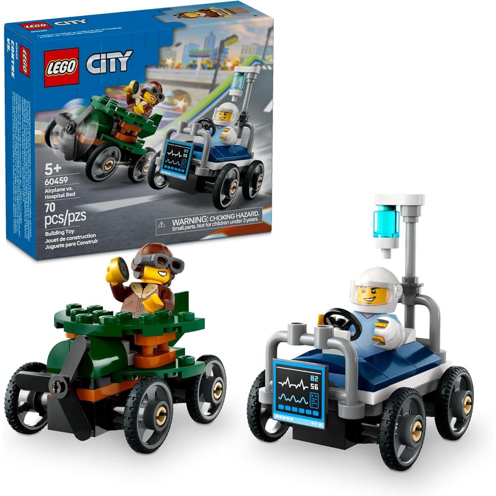 LEGO CITY CARRERA DE AVIONES CONTRA CAMAS DE HOSPITAL, SET DE CONSTRUCCIÓN - 1