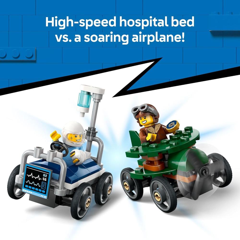 LEGO CITY CARRERA DE AVIONES CONTRA CAMAS DE HOSPITAL, SET DE CONSTRUCCIÓN - 3