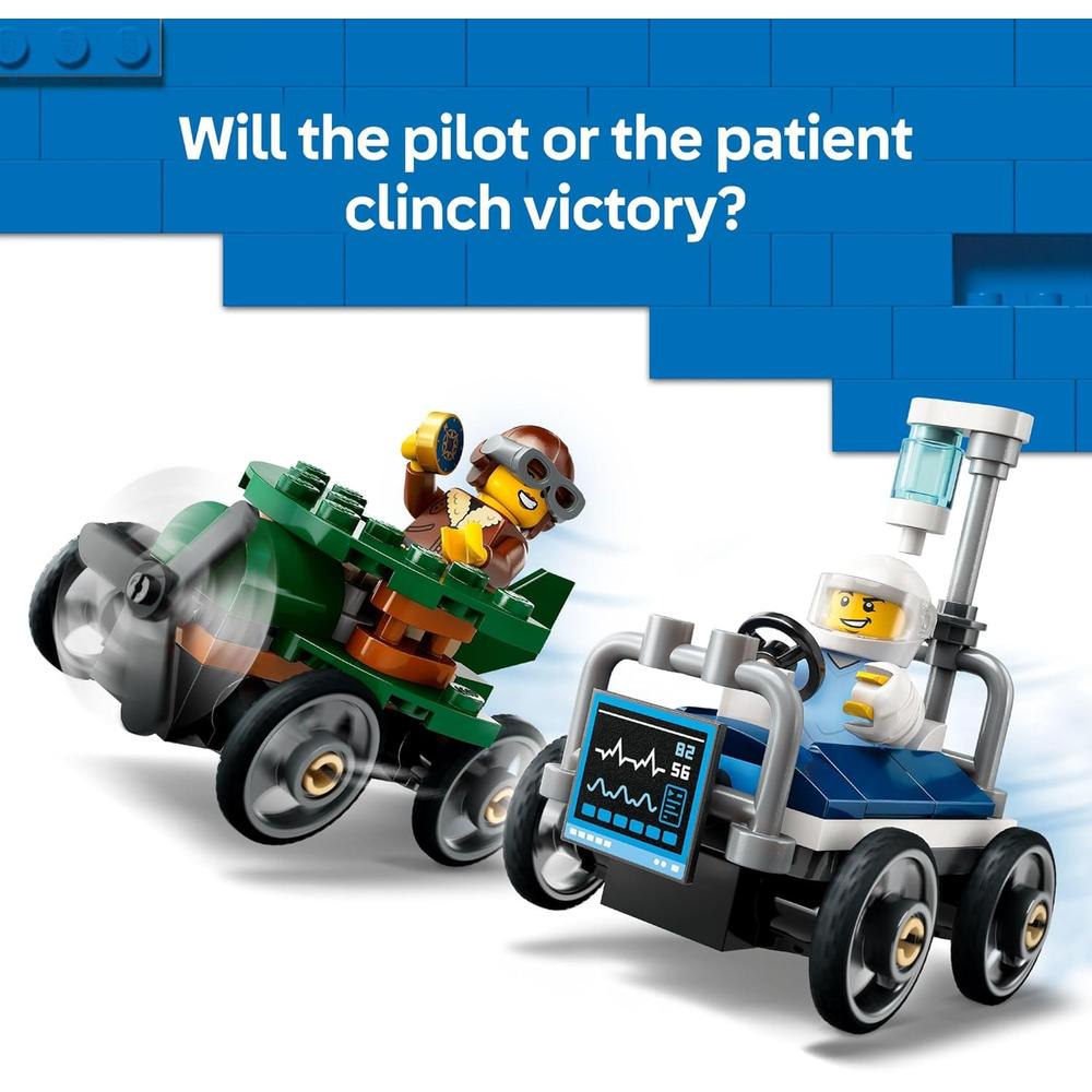 LEGO CITY CARRERA DE AVIONES CONTRA CAMAS DE HOSPITAL, SET DE CONSTRUCCIÓN - 4