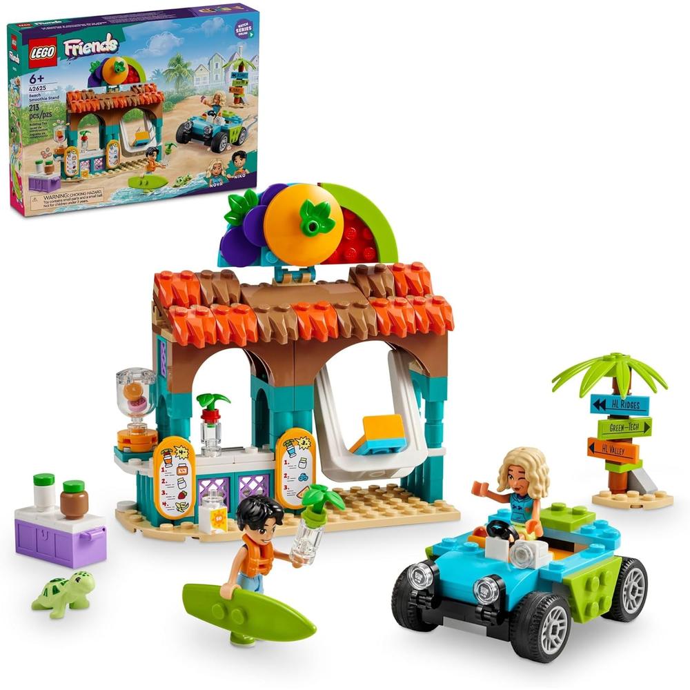 LEGO FRIENDS PUESTO DE BATIDOS DE PLAYA, INCLUYE MINI MUÑECAS, TORTUGA Y ACCESORIOS - 1