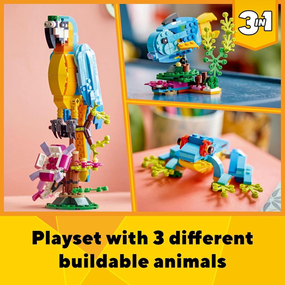 LEGO CREATOR 3 EN 1 LORO EXÓTICO SET DE CONSTRUCCIÓN DE ANIMALES CREATIVOS - 2