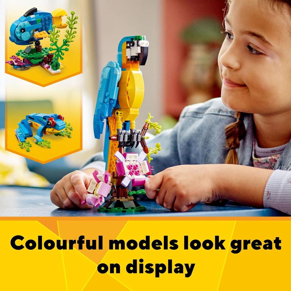 LEGO CREATOR 3 EN 1 LORO EXÓTICO SET DE CONSTRUCCIÓN DE ANIMALES CREATIVOS - 3