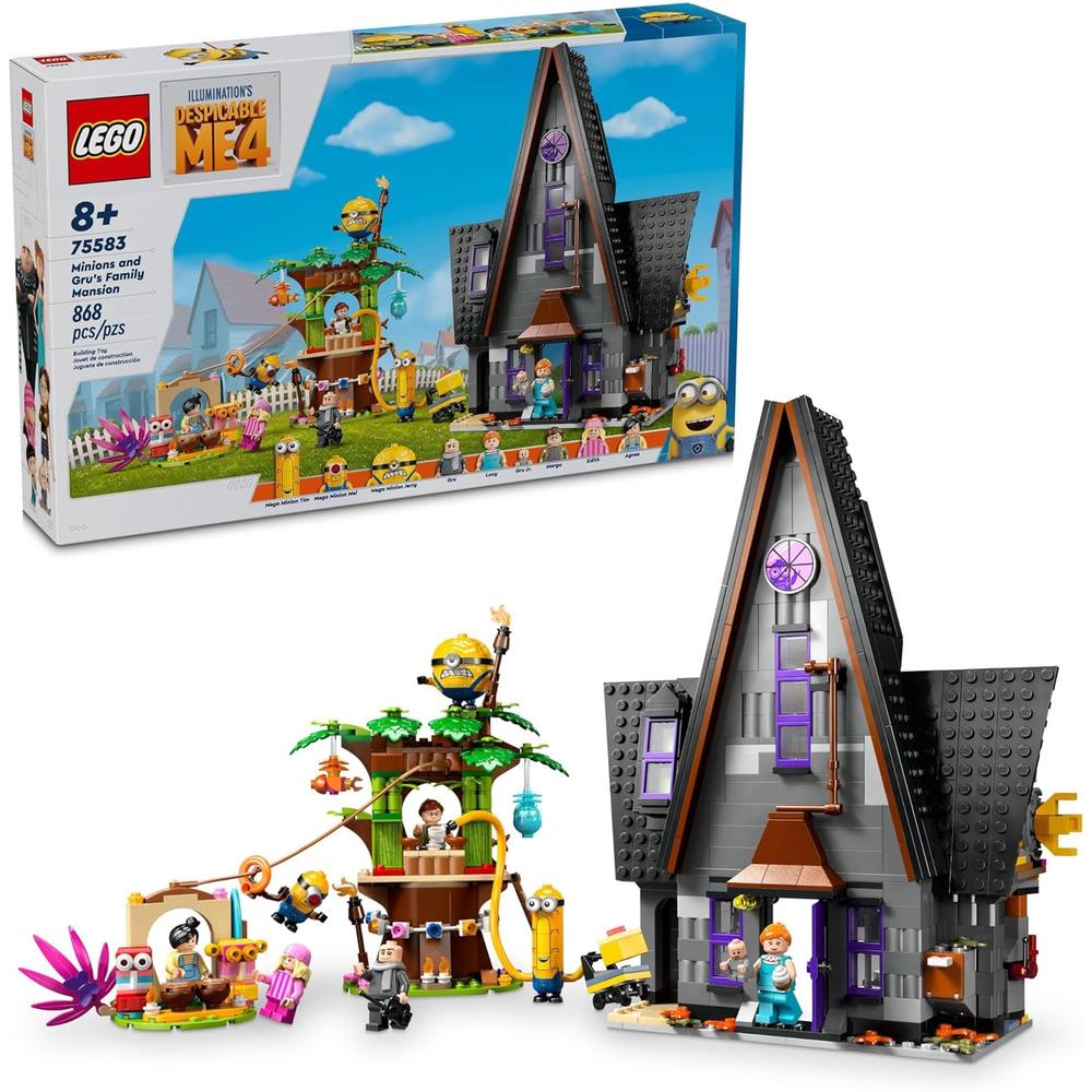 LEGO GRU 4 MINIONS Y LA MANSIÓN DE LA FAMILIA GRU, CASA Y ÁRBOL DE LOS MINIONS - 1