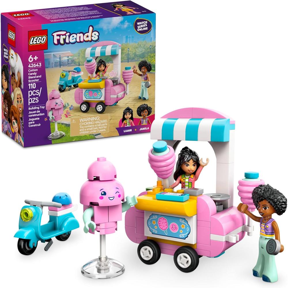 LEGO FRIENDS PUESTO DE ALGODÓN DE AZÚCAR Y PATINETE, SET CON MINIMUÑECAS - 1