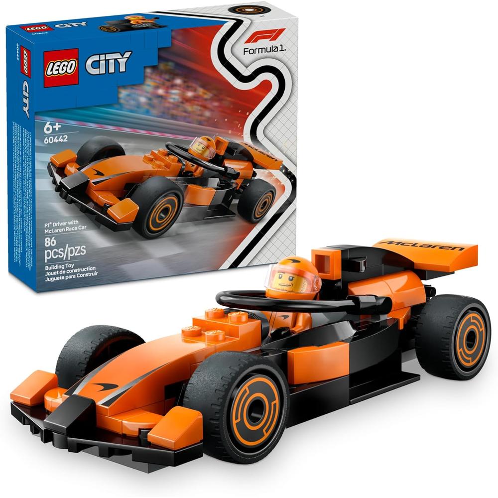 LEGO CITY PILOTO DE F1 CON COCHE MCLAREN, KIT DE CONSTRUCCIÓN A ESCALA - 1