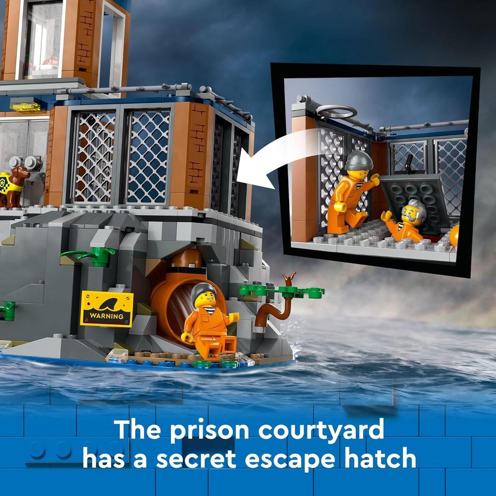 LEGO CITY ISLA DE LA PRISIÓN DE LA POLICÍA, SET DE CONSTRUCCIÓN CON 7 MINIFIGURAS - 4
