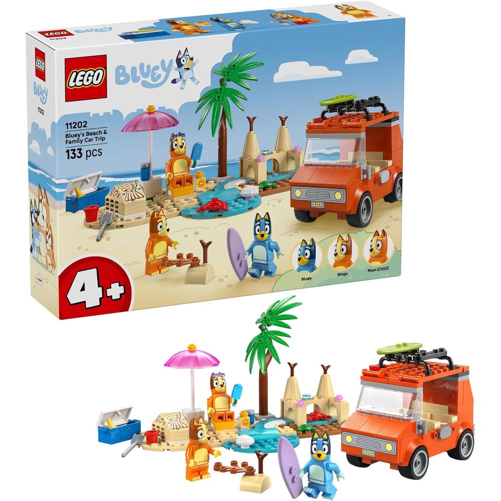 LEGO BLUEY PLAYA Y VIAJE FAMILIAR EN COCHE, CONSTRUCCIÓN Y JUEGO EDUCATIVO - 1