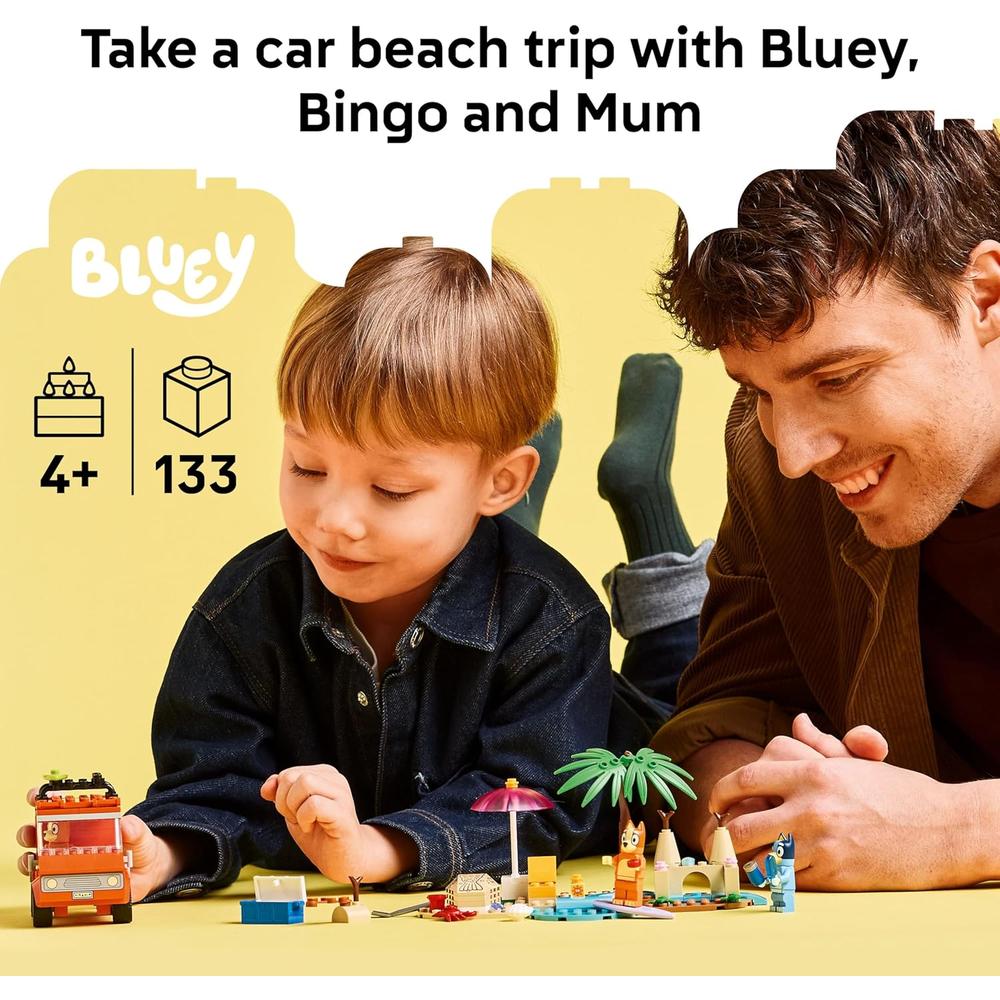 LEGO BLUEY PLAYA Y VIAJE FAMILIAR EN COCHE, CONSTRUCCIÓN Y JUEGO EDUCATIVO - 2