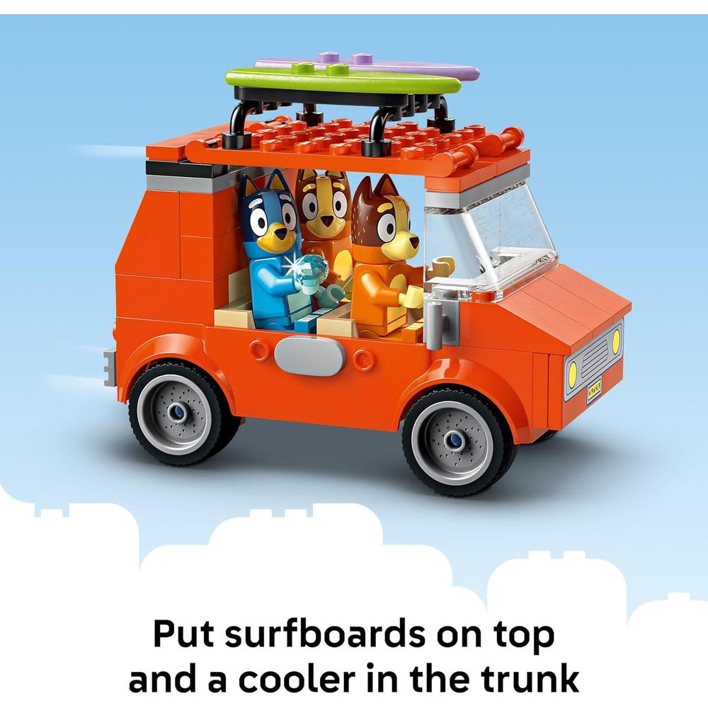 LEGO BLUEY PLAYA Y VIAJE FAMILIAR EN COCHE, CONSTRUCCIÓN Y JUEGO EDUCATIVO - 5