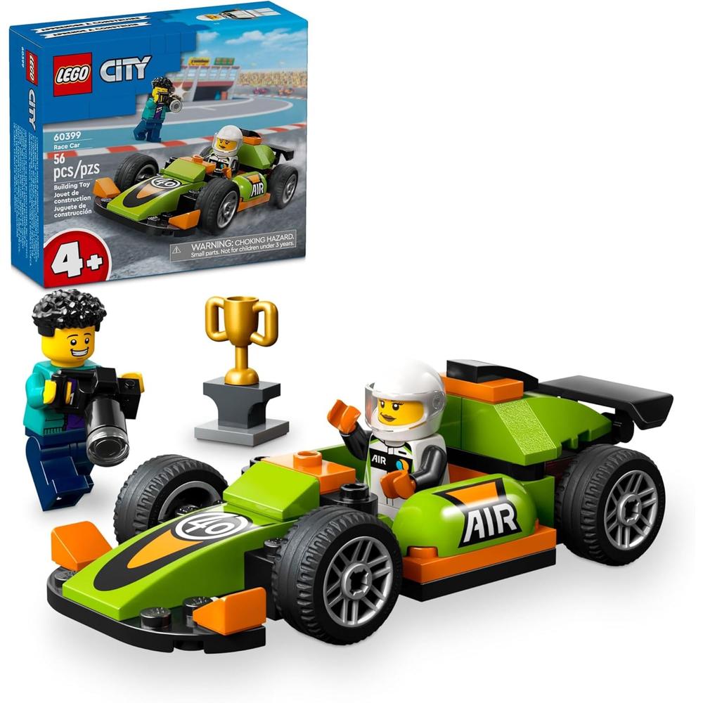 LEGO CITY COCHE DE CARRERAS VERDE CLÁSICO, JUGUETE CON MINIFIGURAS 4+ - 1