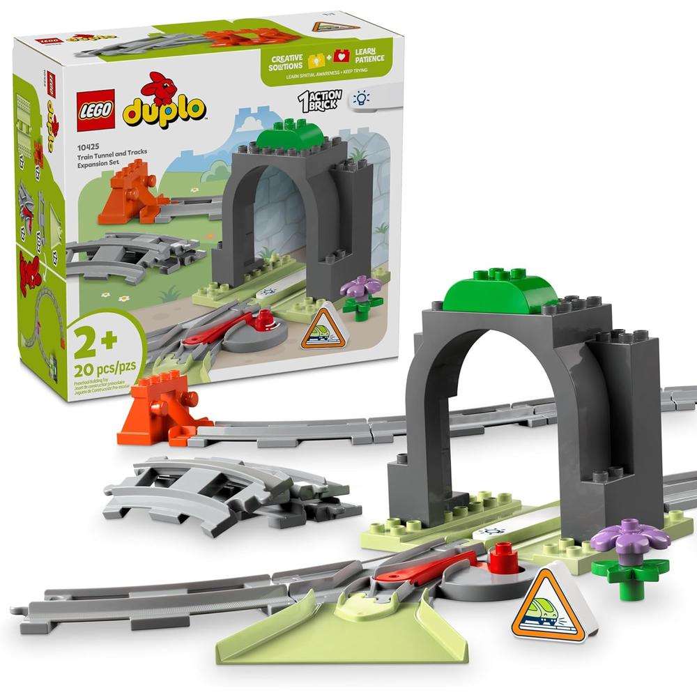 LEGO DUPLO TOWN SET DE EXPANSIÓN DE TÚNEL Y VÍAS DE TREN, 10 PIEZAS ADICIONALES - 1