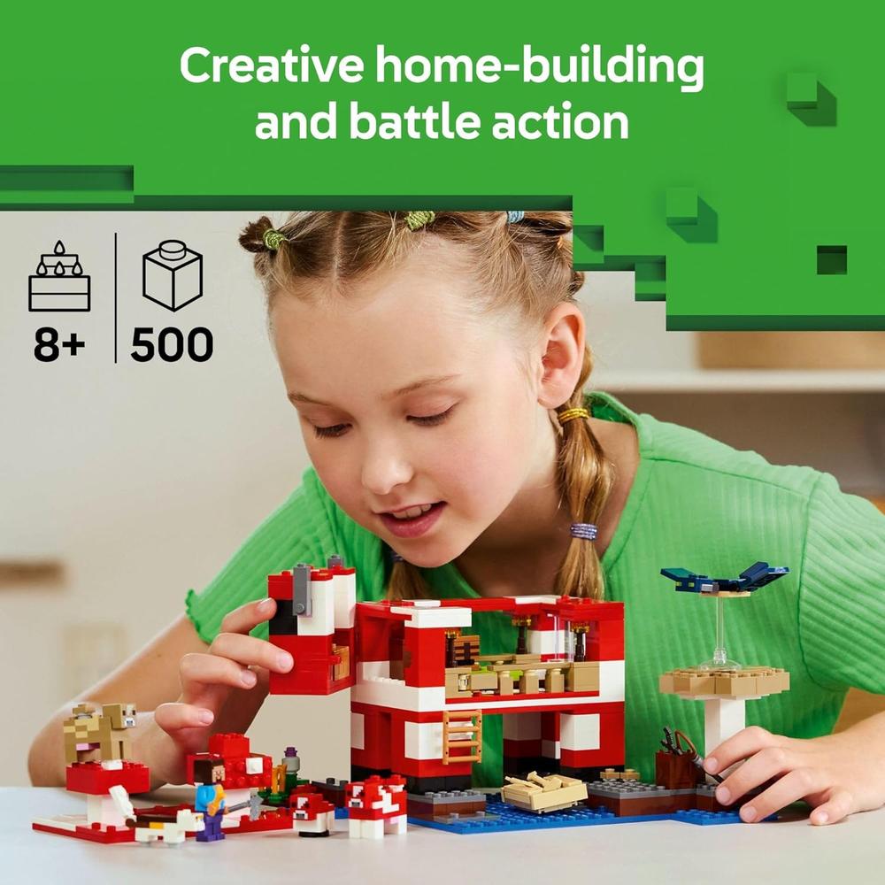 LEGO MINECRAFT LA CASA DE LA VACA CHAMPIÑÓN, INCLUYE FIGURAS DE STEVE - 2