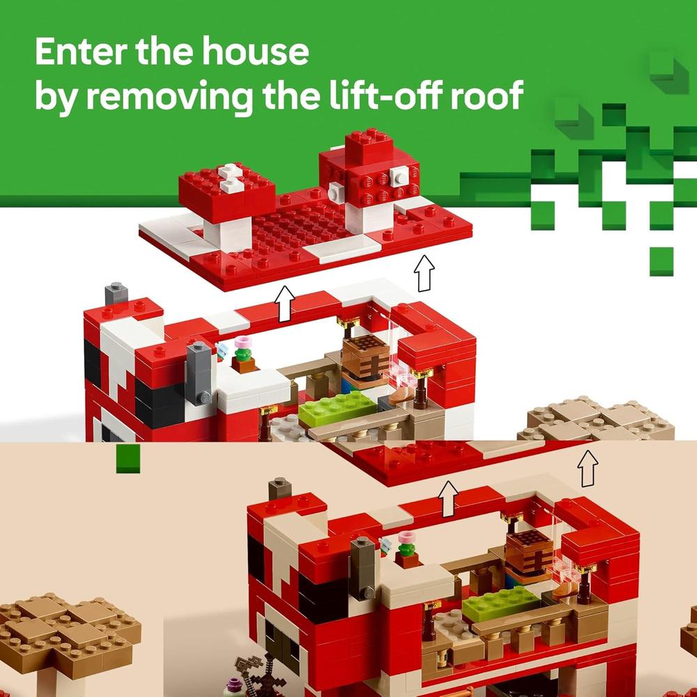LEGO MINECRAFT LA CASA DE LA VACA CHAMPIÑÓN, INCLUYE FIGURAS DE STEVE - 3
