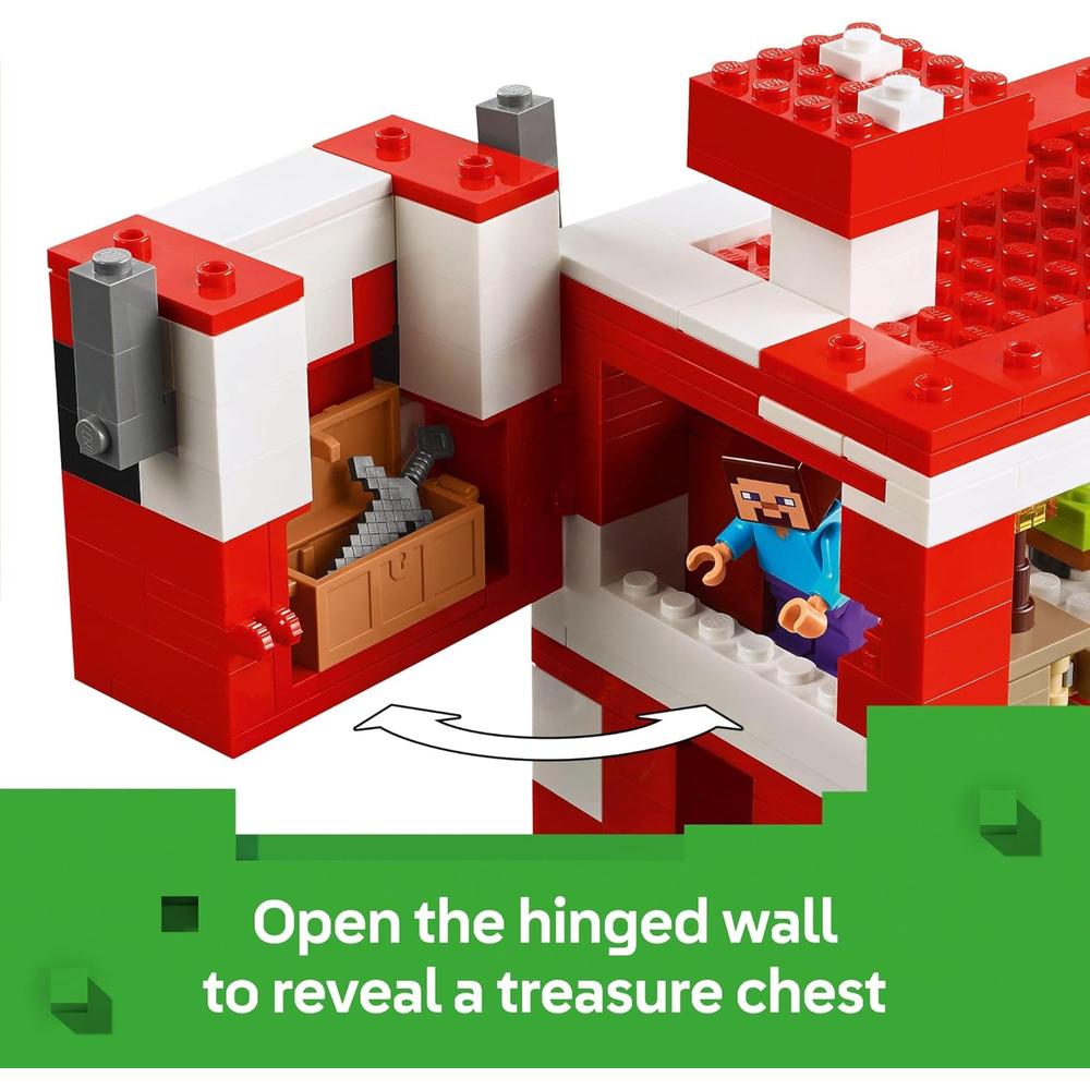 LEGO MINECRAFT LA CASA DE LA VACA CHAMPIÑÓN, INCLUYE FIGURAS DE STEVE - 4