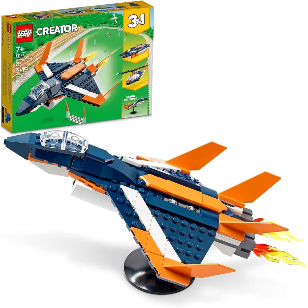 LEGO CREATOR 3 EN 1 AVIÓN SUPERSÓNICO TRANSFORMABLE EN HELICÓPTERO O LANCHA - 1