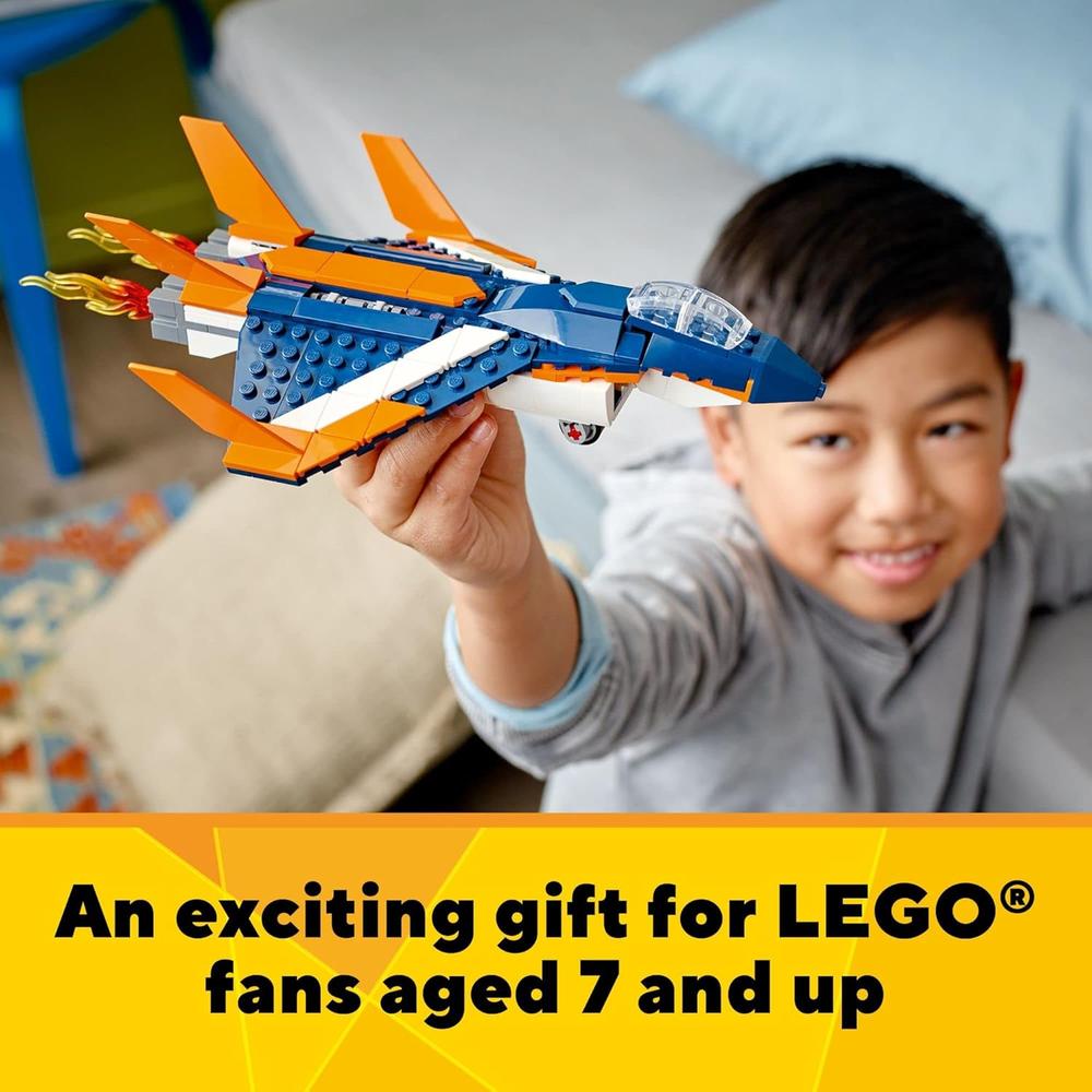 LEGO CREATOR 3 EN 1 AVIÓN SUPERSÓNICO TRANSFORMABLE EN HELICÓPTERO O LANCHA - 6