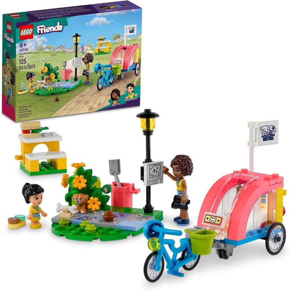 LEGO FRIENDS BICICLETA DE RESCATE DE PERROS SET CON MINIMUÑECAS Y CACHORRO - 1