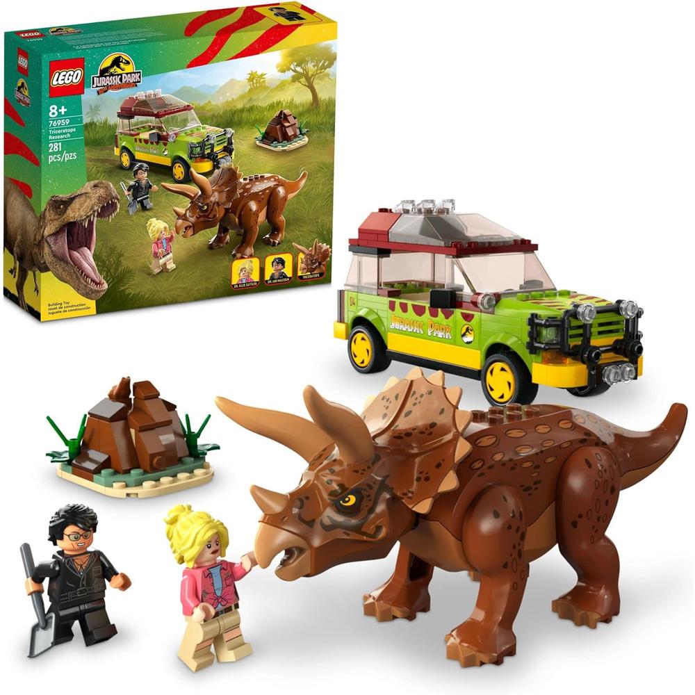 LEGO JURASSIC PARK INVESTIGACIÓN DEL TRICERATOPS SET CON COCHE Y DINOSAURIO - 1