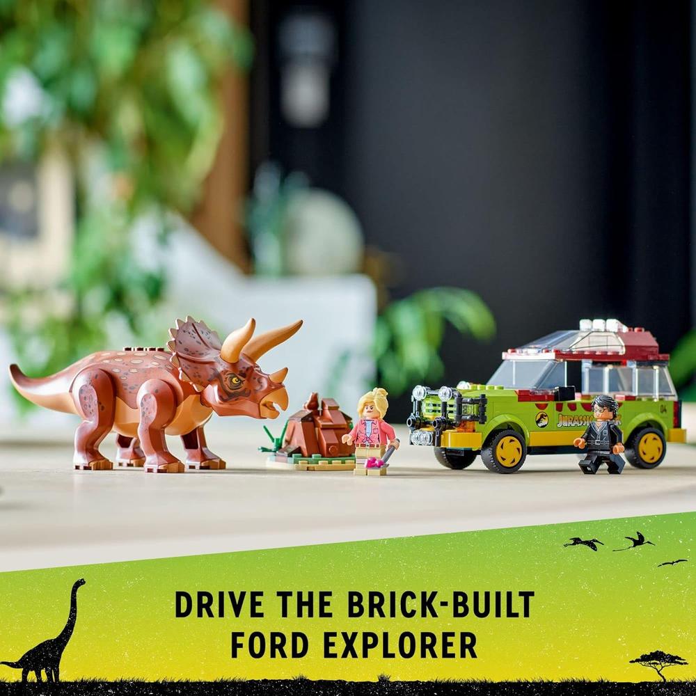 LEGO JURASSIC PARK INVESTIGACIÓN DEL TRICERATOPS SET CON COCHE Y DINOSAURIO - 3