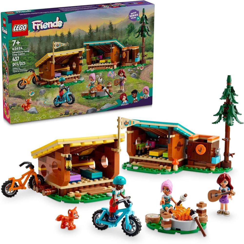 LEGO FRIENDS CAMPAMENTO DE AVENTURAS, CABAÑAS ACOGEDORAS, MINI MUÑECAS Y ZORRO - 1