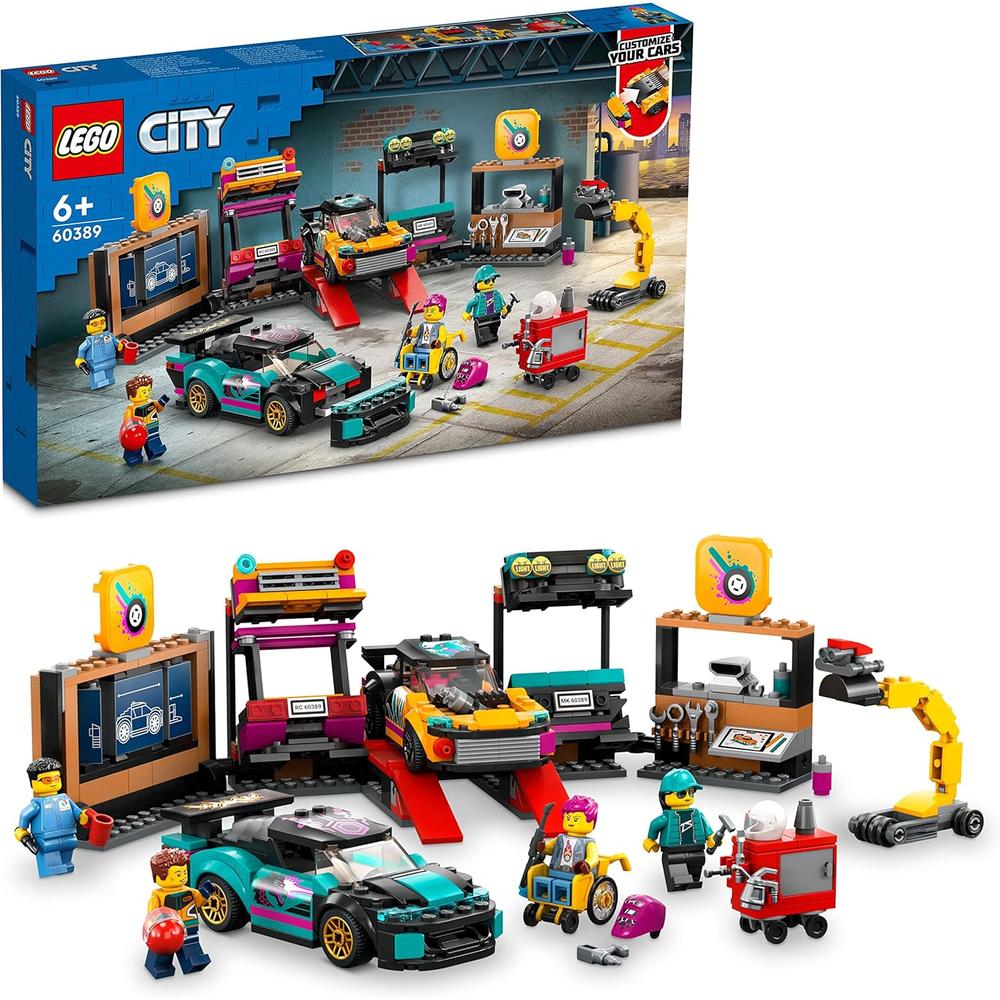 LEGO CITY TALLER DE COCHES PERSONALIZADO SET MECÁNICO CON COCHES Y MINIFIGURAS - 1