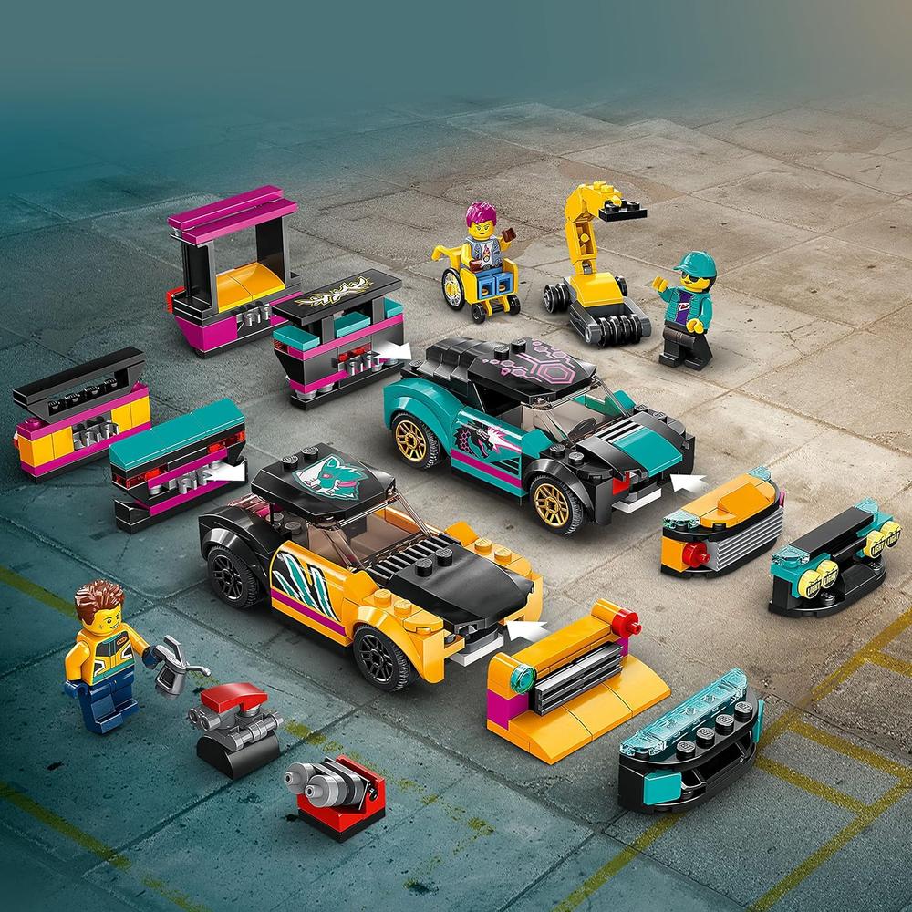 LEGO CITY TALLER DE COCHES PERSONALIZADO SET MECÁNICO CON COCHES Y MINIFIGURAS - 4