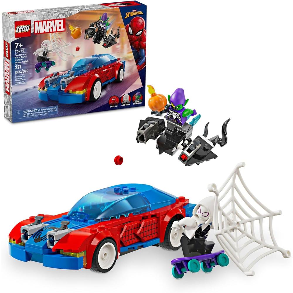 LEGO MARVEL SPIDER-MAN COCHE DE CARRERAS CON VENOM Y MINIFIGURA - 1