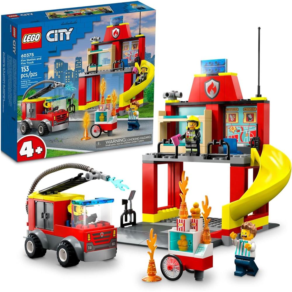 LEGO CITY ESTACIÓN Y CAMIÓN DE BOMBEROS SET EDUCATIVO CON FIGURAS DE BOMBEROS - 1