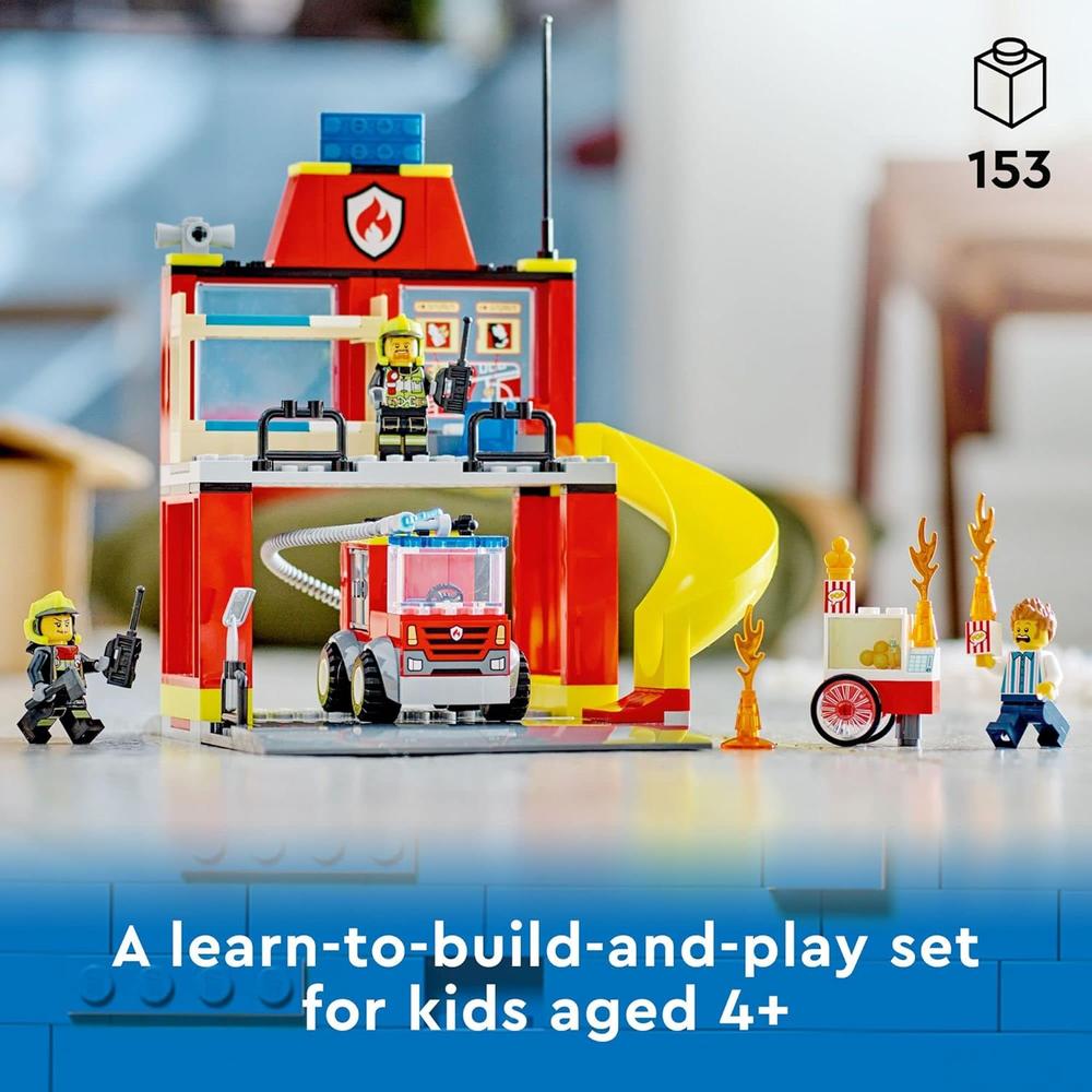 LEGO CITY ESTACIÓN Y CAMIÓN DE BOMBEROS SET EDUCATIVO CON FIGURAS DE BOMBEROS - 2
