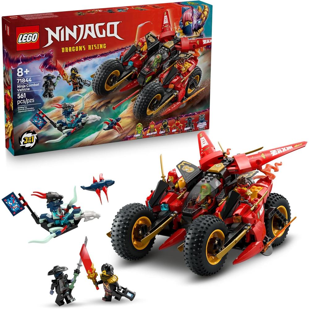 VEHÍCULO DE COMBATE NINJA LEGO NINJAGO 3 EN 1, SET DE CONSTRUCCIÓN CON 6 MINIFIGURAS - 1