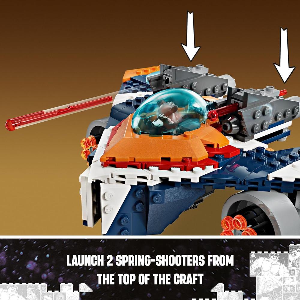 LEGO MARVEL ROCKET'S WARBIRD CONTRA RONAN, NAVE DE SUPERHÉROES PARA NIÑOS - 4