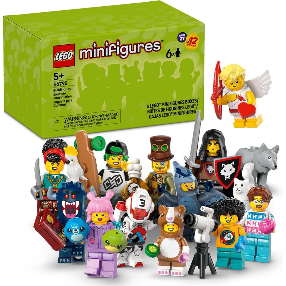 LEGO SERIE 27 PACK DE 6 MINIFIGURAS, FIGURAS COLECCIONABLES, CAJA SORPRESA - 1