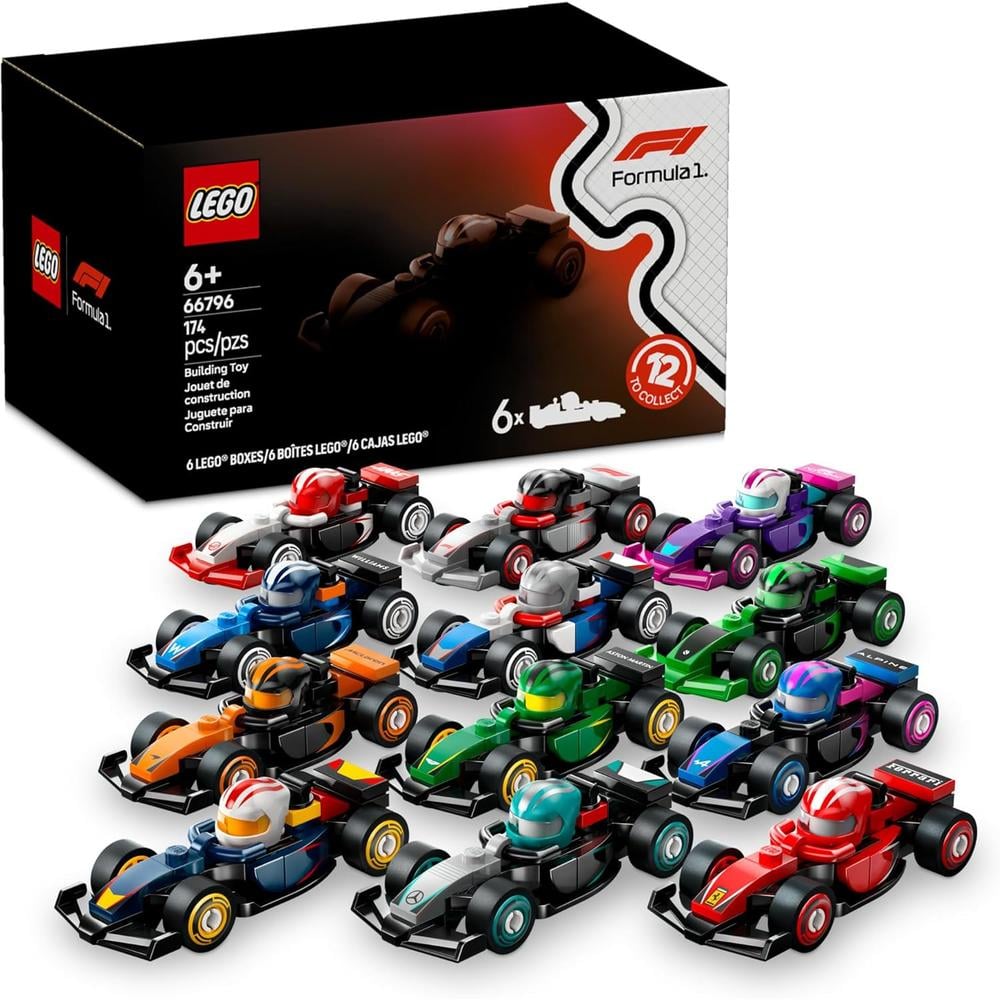 LEGO F1 PACK 6 COCHES DE CARRERAS COLECCIONABLES, CAJA SORPRESA PARA NIÑOS - 1