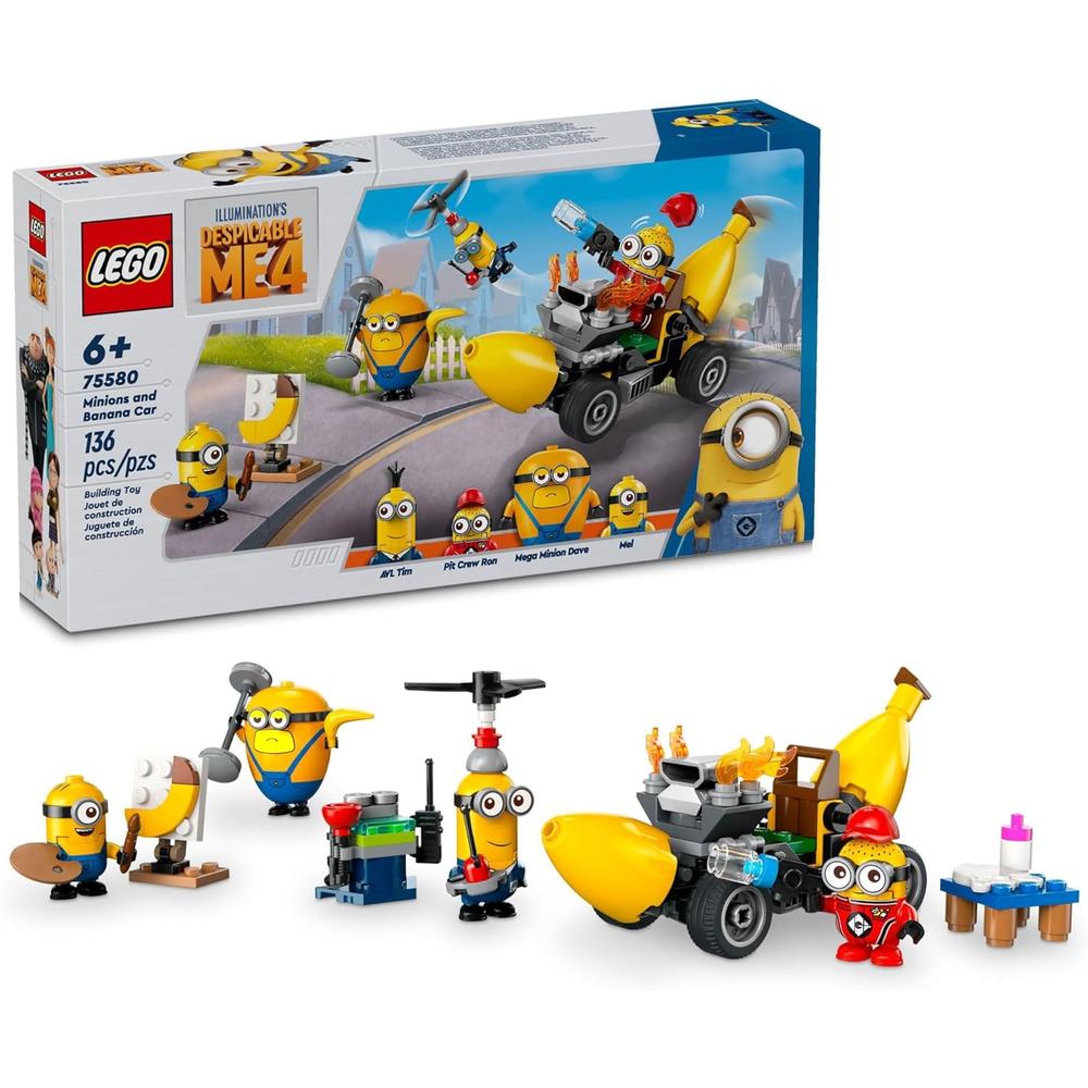 LEGO MINIONS GRU 4 Y COCHE PLÁTANO, JUGUETE CREATIVO DE CONSTRUCCIÓN - 1
