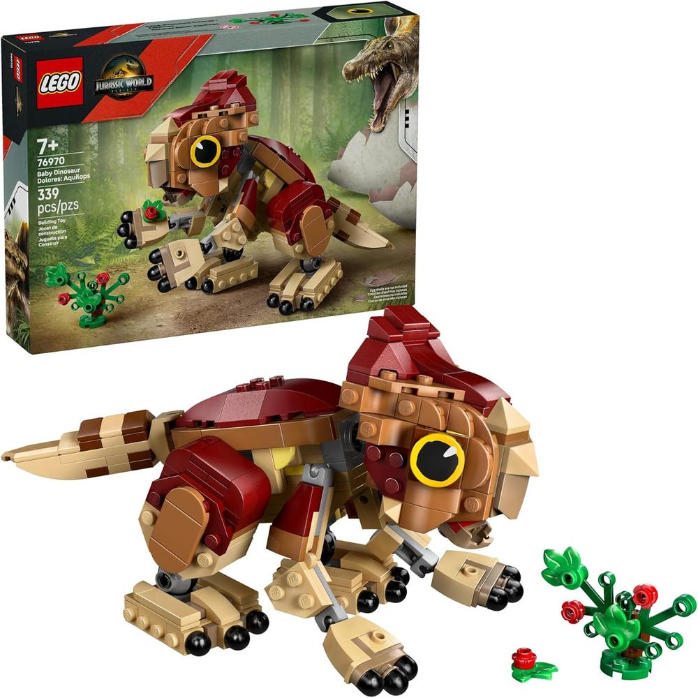 LEGO JURASSIC WORLD BEBÉ DINOSAURIO AQUILOPS, JUGUETE EDUCATIVO - 1