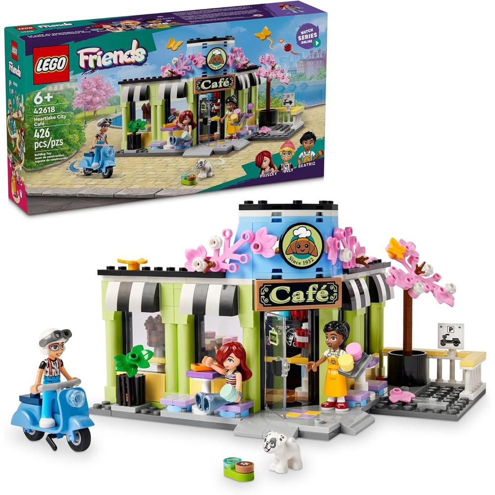 LEGO FRIENDS CAFETERÍA DE HEARTLAKE CITY, SET DE PANADERÍA CON MINI MUÑECAS Y PERRO - 1