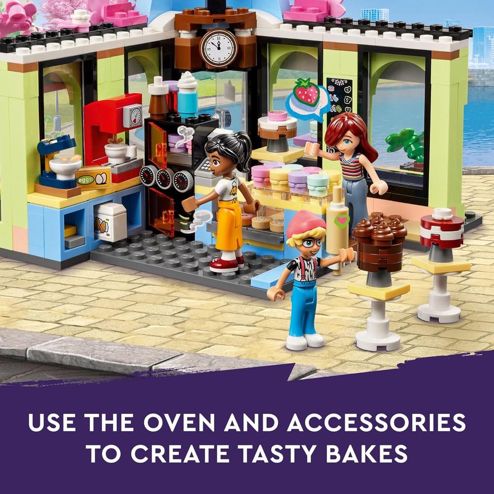 LEGO FRIENDS CAFETERÍA DE HEARTLAKE CITY, SET DE PANADERÍA CON MINI MUÑECAS Y PERRO - 3