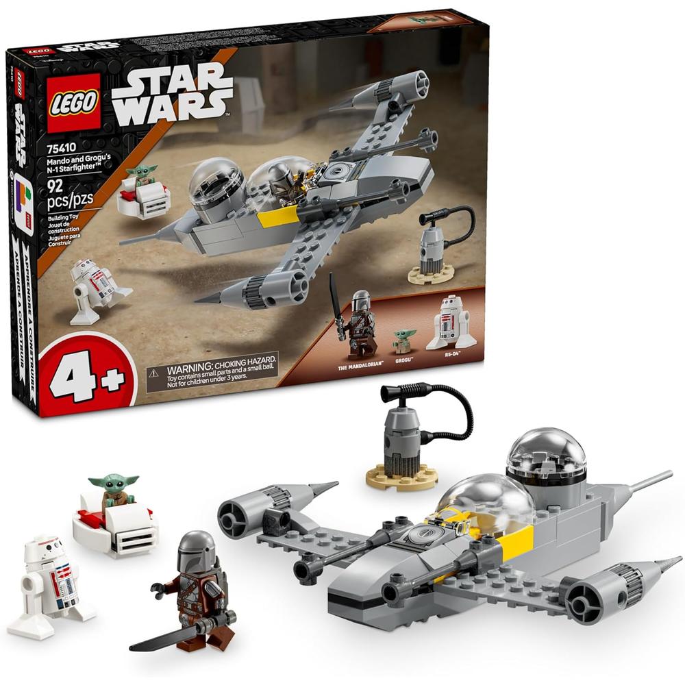 LEGO STAR WARS MANDALORIANO CAZA N-1 DE MANDO Y GROGU, JUGUETE PREESCOLAR - 1