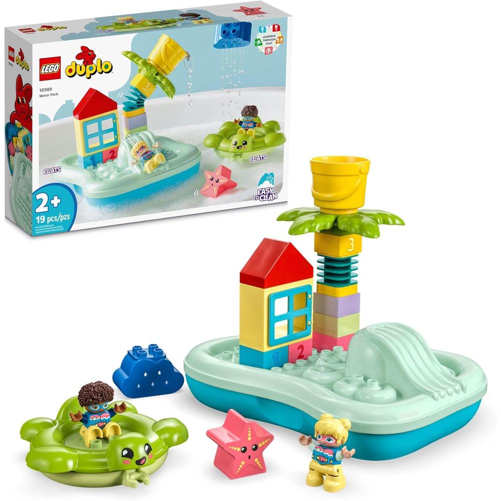 LEGO DUPLO TOWN PARQUE ACUÁTICO SET EDUCATIVO CON FLOTADOR Y CUBO DE AGUA PARA BAÑO CREATIVO - 1
